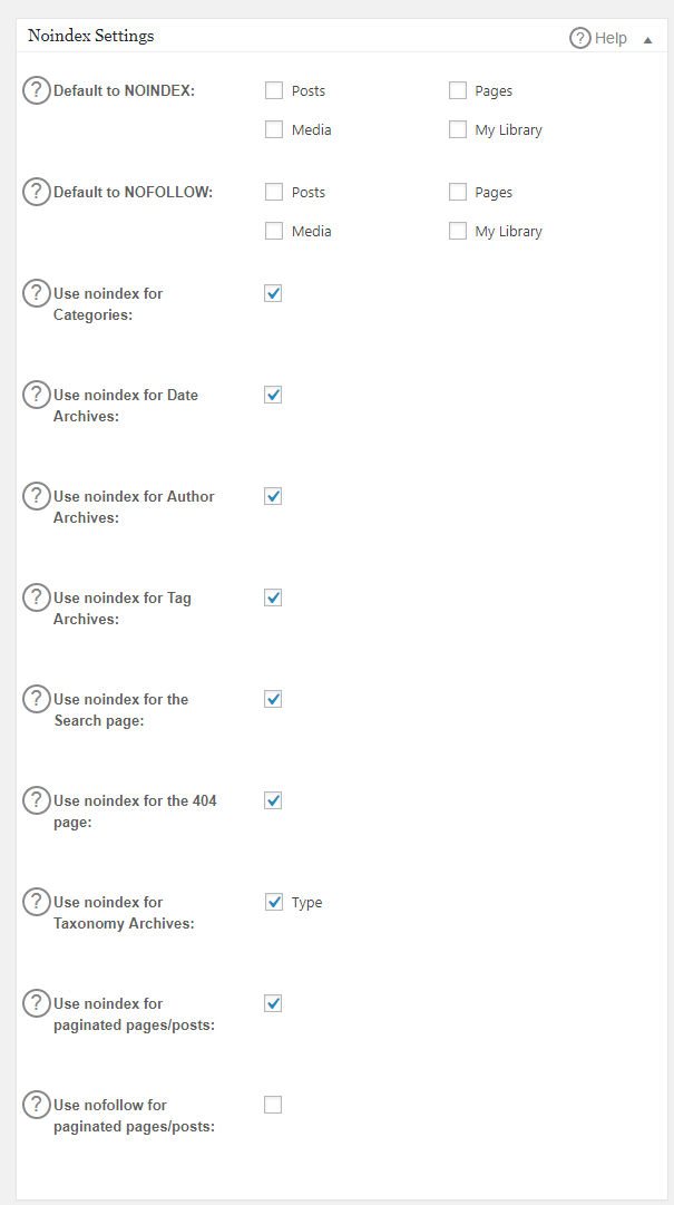 All in One SEO Pack Plugin Settings
