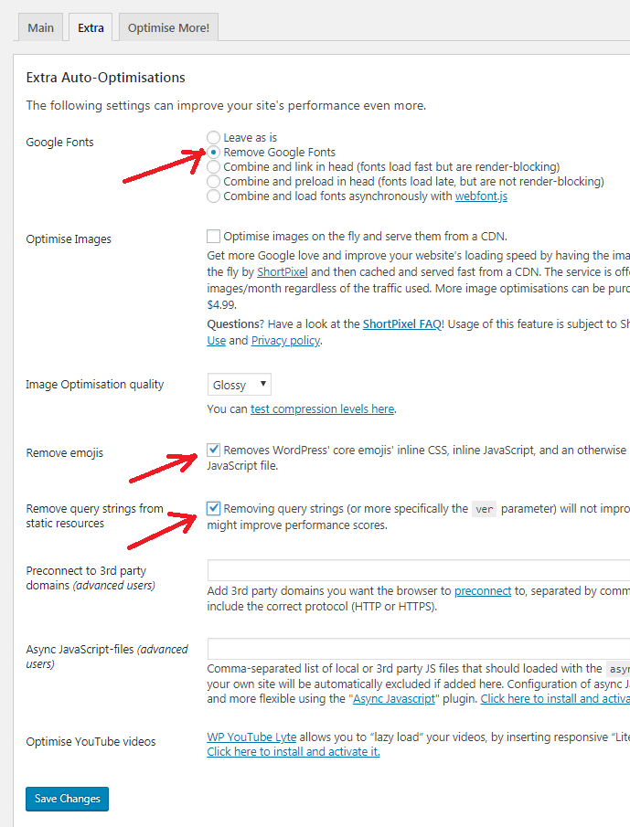 Best Autoptimize Settings 2018