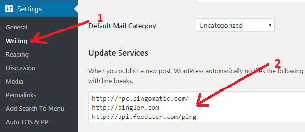 How to Add WordPress Ping List