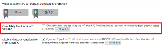 All In One WP Security & Firewall Plugin Settings