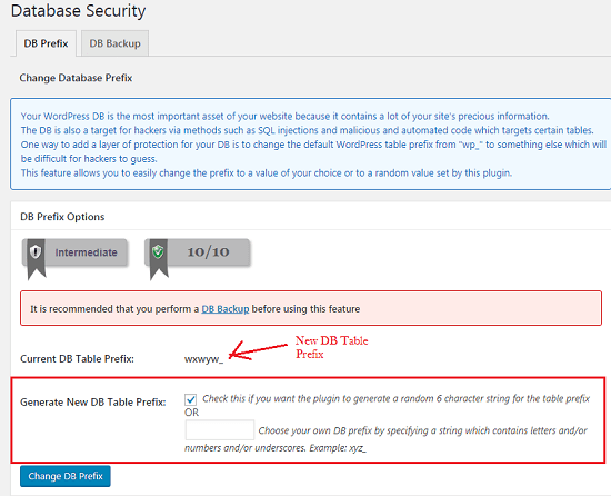All In One WP Security & Firewall Plugin Settings