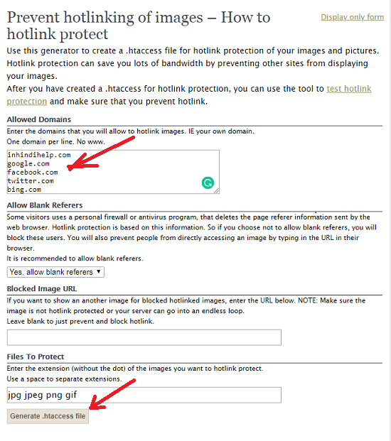 Prevent hotlinking of images