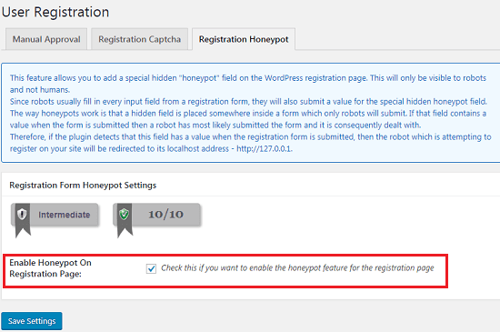 All In One WP Security & Firewall Plugin Settings