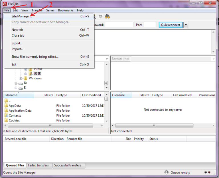 schedule an ftp transfer with filezilla