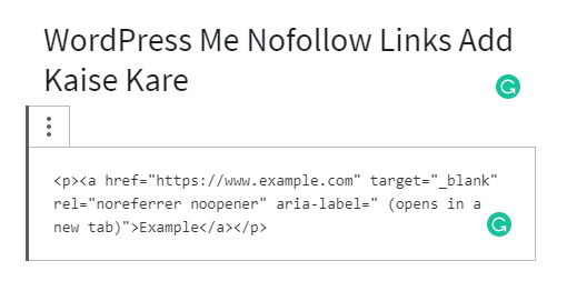WordPress Me Nofollow Links Add Kaise Kare
