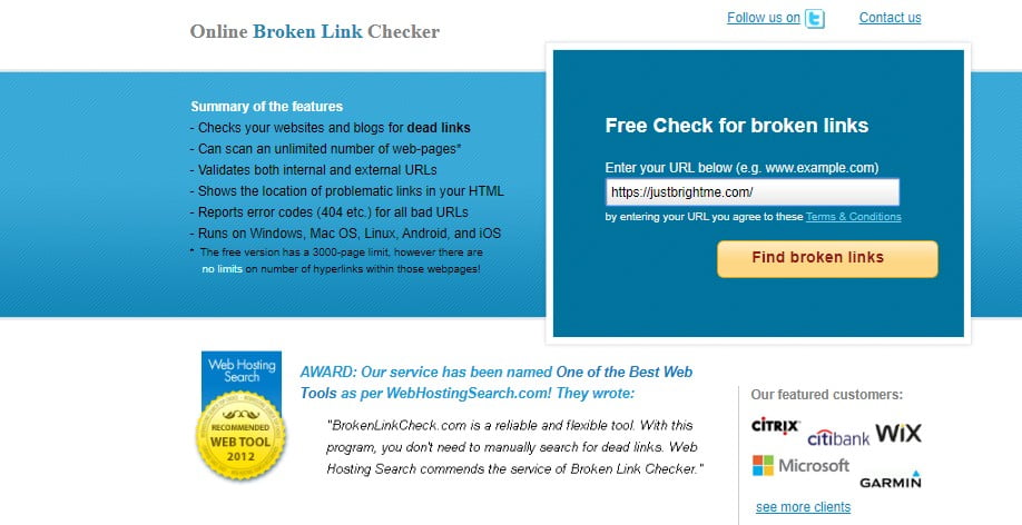 Online Broken Link Checker Tool