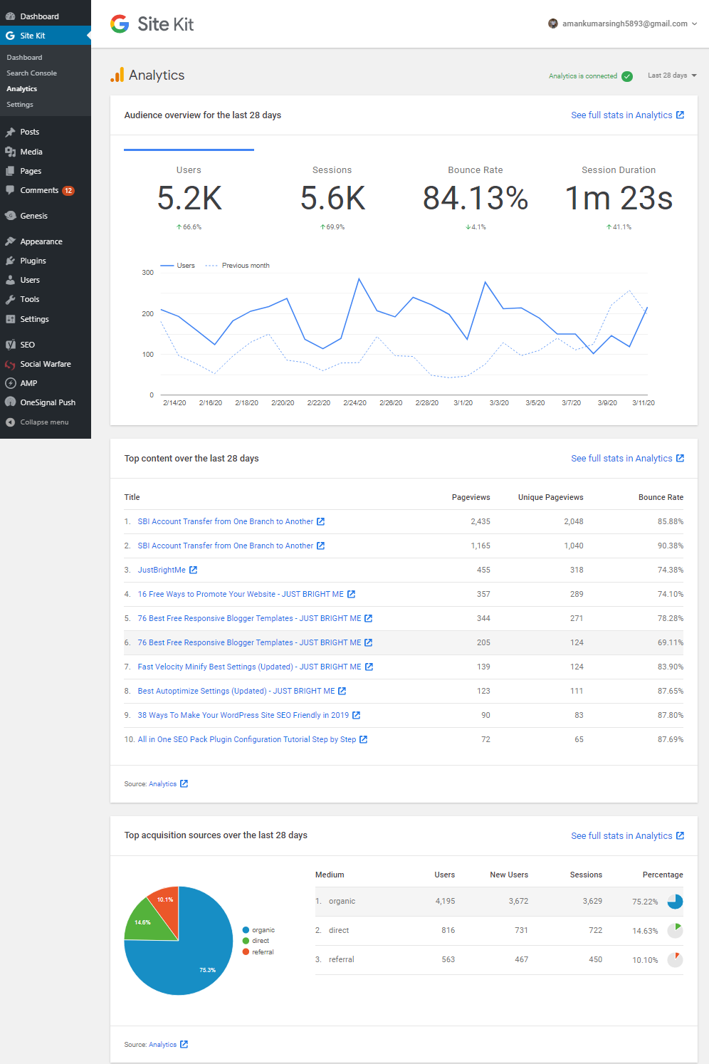 Google Site Kit Setup