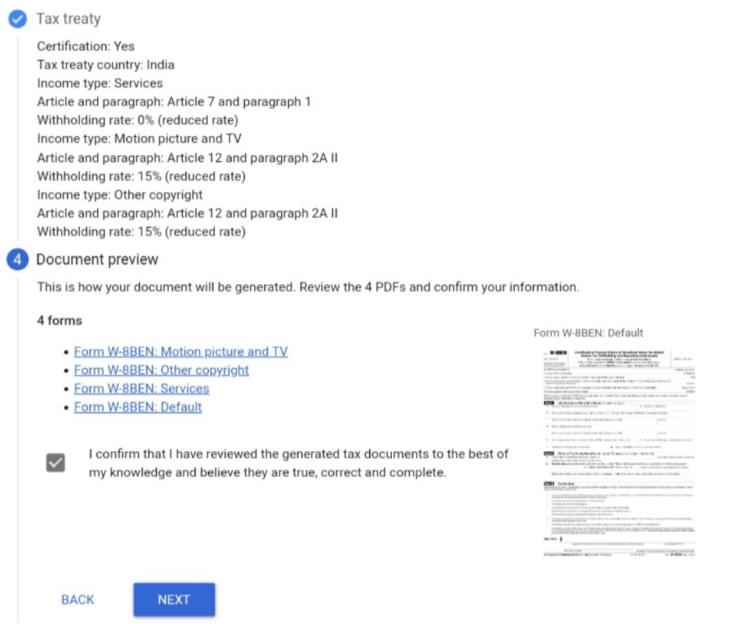 Submit your tax information to Google