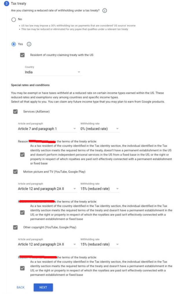 Submit your tax information to Google