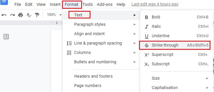 Google Docs me text Underline, Strikethrough Highlight kaise kare