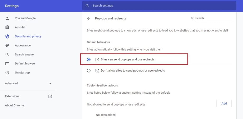Chrome में पॉप-अप रोकना या उनकी अनुमति देना
