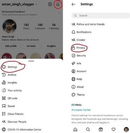 Instagram पर Active Status कैसे बंद करें 5 Click on Privacy