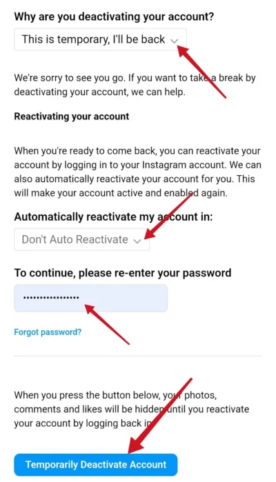 Instagram Account Deactivate Kaise Kare